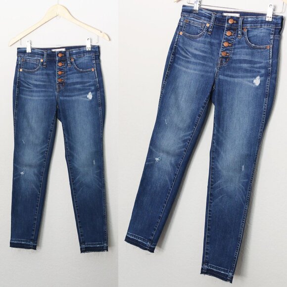 Madewell 10" High-Rise Skinny Jeans Drop-Hem Edition Women's 26 Button Fly $135 - Picture 16 of 16
